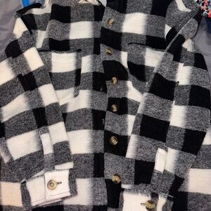 Women’s Black and White Checkered Jacket